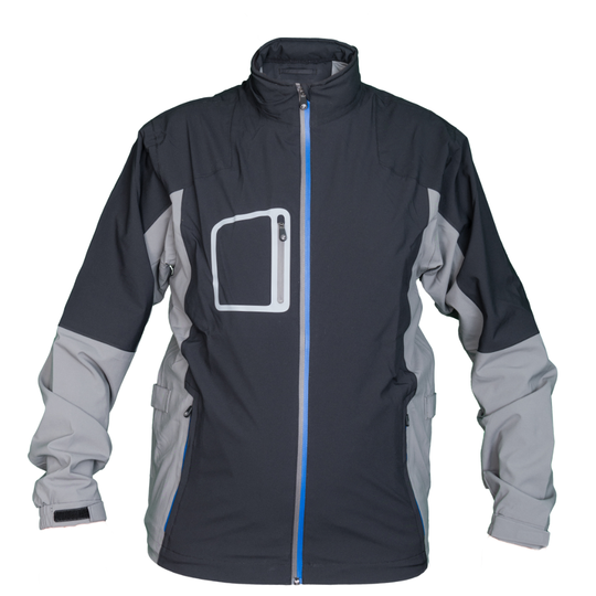 Mens golf rain jacket with outlet hood