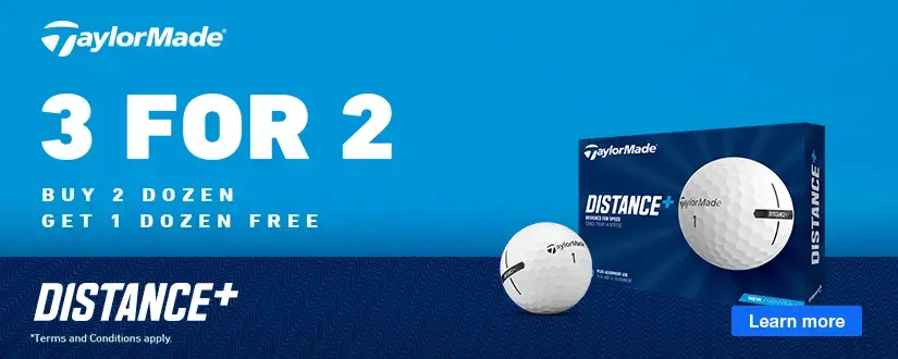 Buy 2 dozen TaylorMade Distance+ golf balls and receive 1 dozen Free.