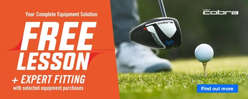 Free Lesson + Expert Fitting with selected Cobra equipment purchases.
